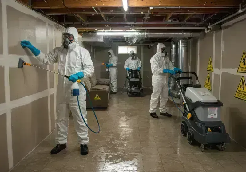 Basement Moisture Removal and Structural Drying process in Sleepy Hollow, WY